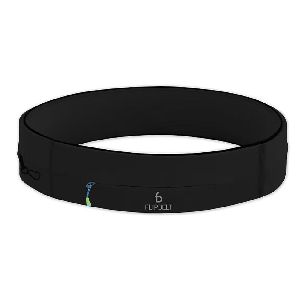 FlipBelt Running Waist Belt Black, 3 Pockets + Zipper Pocket - Flip Belt - XXL
